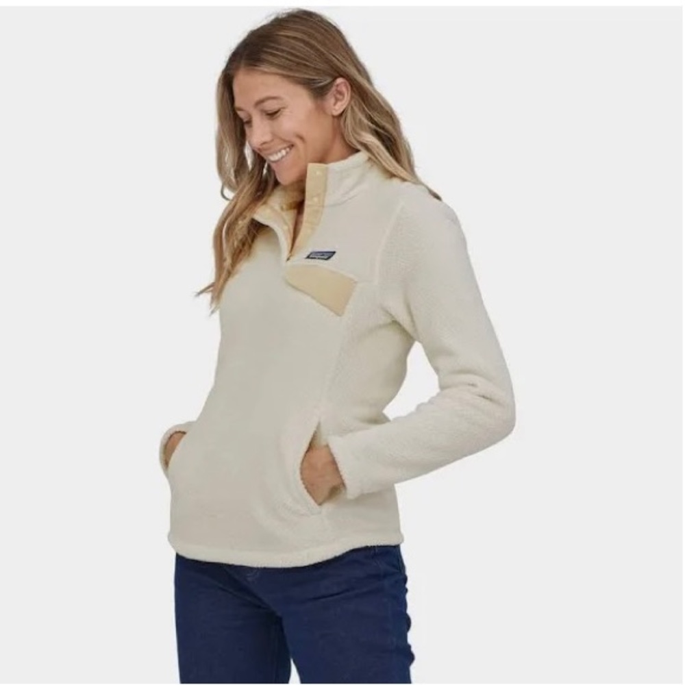 Patagonia women’s snap T fleece pullover. Ivory. Medium. Excellent condition